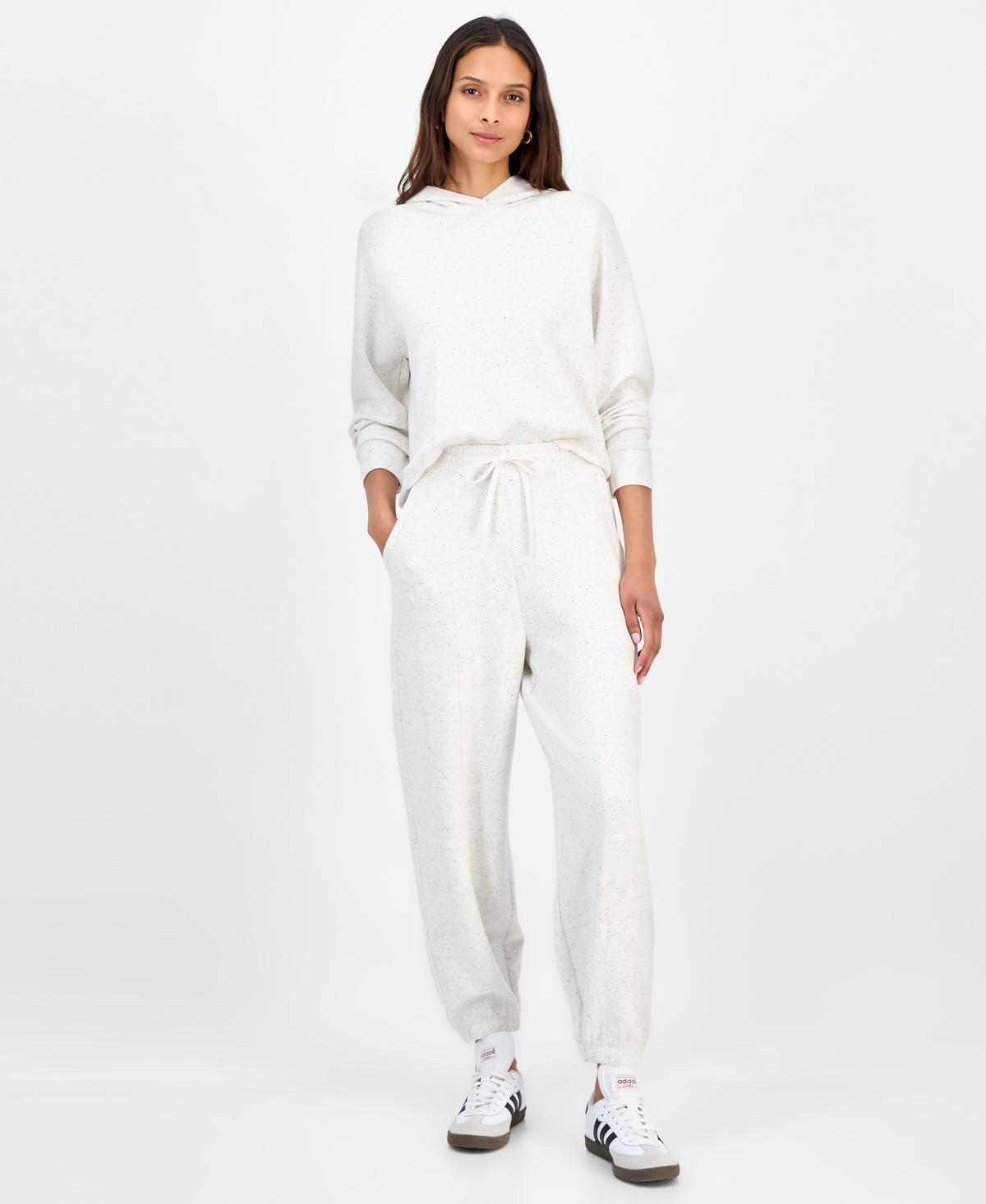 And Now This Women's Speckled Knit Jogger Pants, Macy's Exclusive In White
