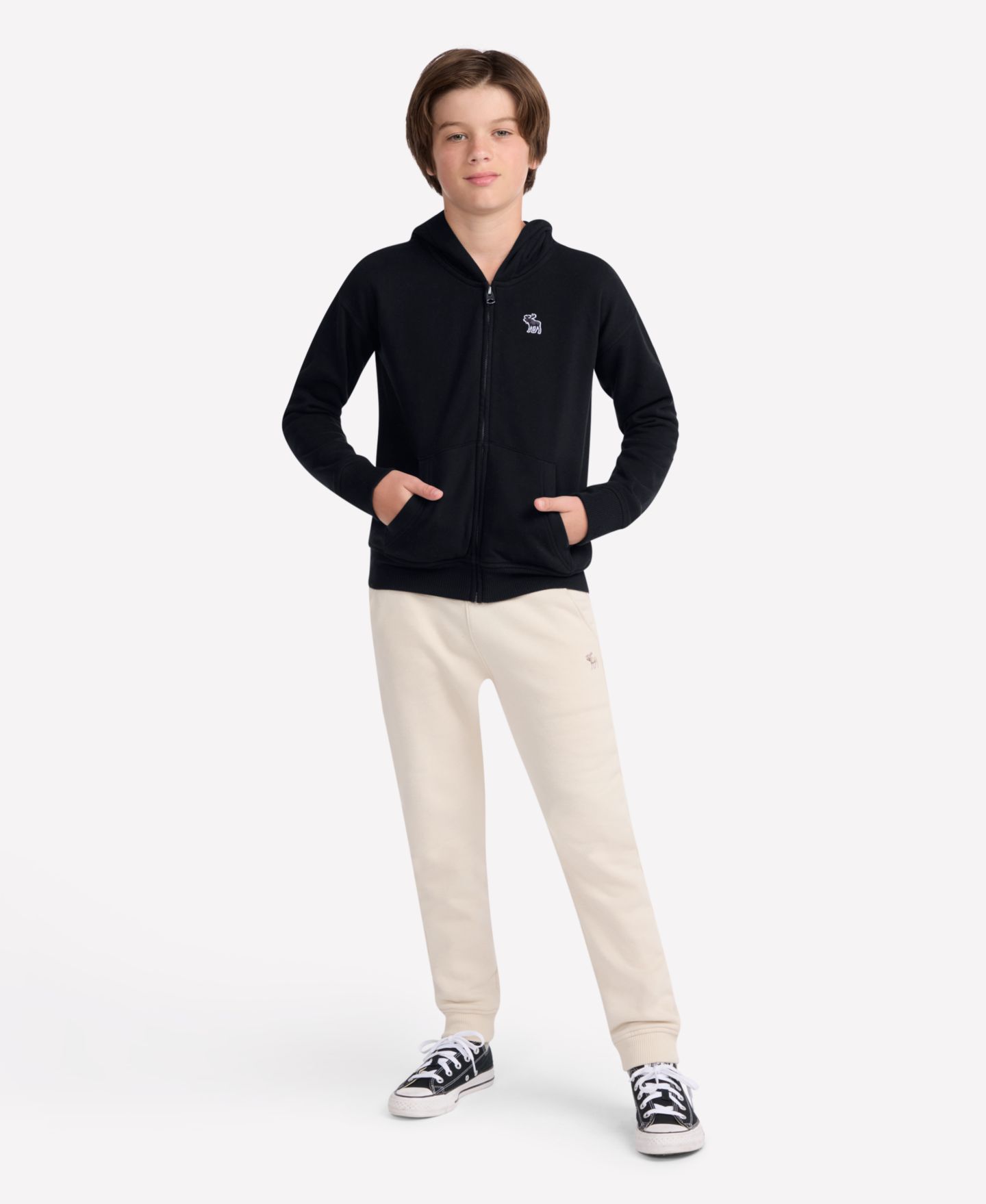 Худи abercrombie kids Essential Full-Zip для мальчиков, цвет: Антрацитовый — фото 2