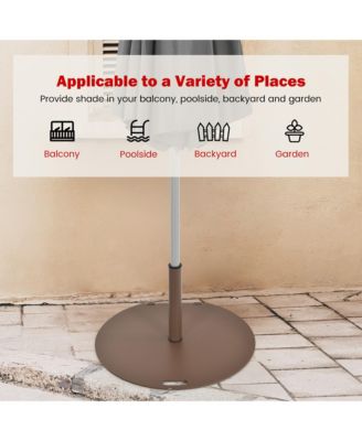 Round Weighted Patio Umbrella Base Stand 50 lbs w/ 3 Adapters