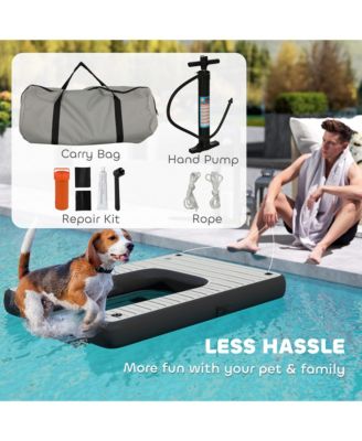 Inflatable Dog Boat Ramp, Floating Dog Pool Ramp Up to 286 lbs
