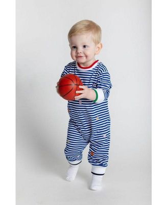 Stripe Knit Longall With Emb Sport Balls