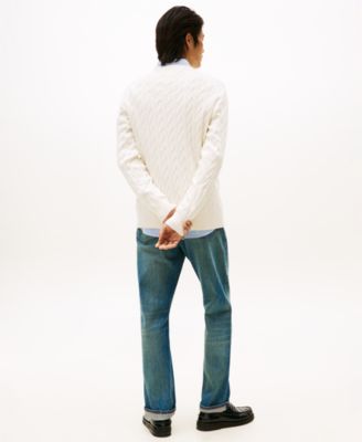 Men's Classic Cable Crest Crewneck Sweater