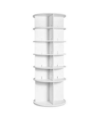 6-Tier Rotating Shoe Rack Tower, 360&amp;deg; Spinning Round Organizer for Entryway Storage