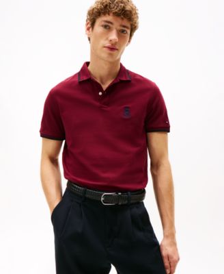 Men's Classic-Fit Seasonal Embroidered Crest Tipped Polo Shirt