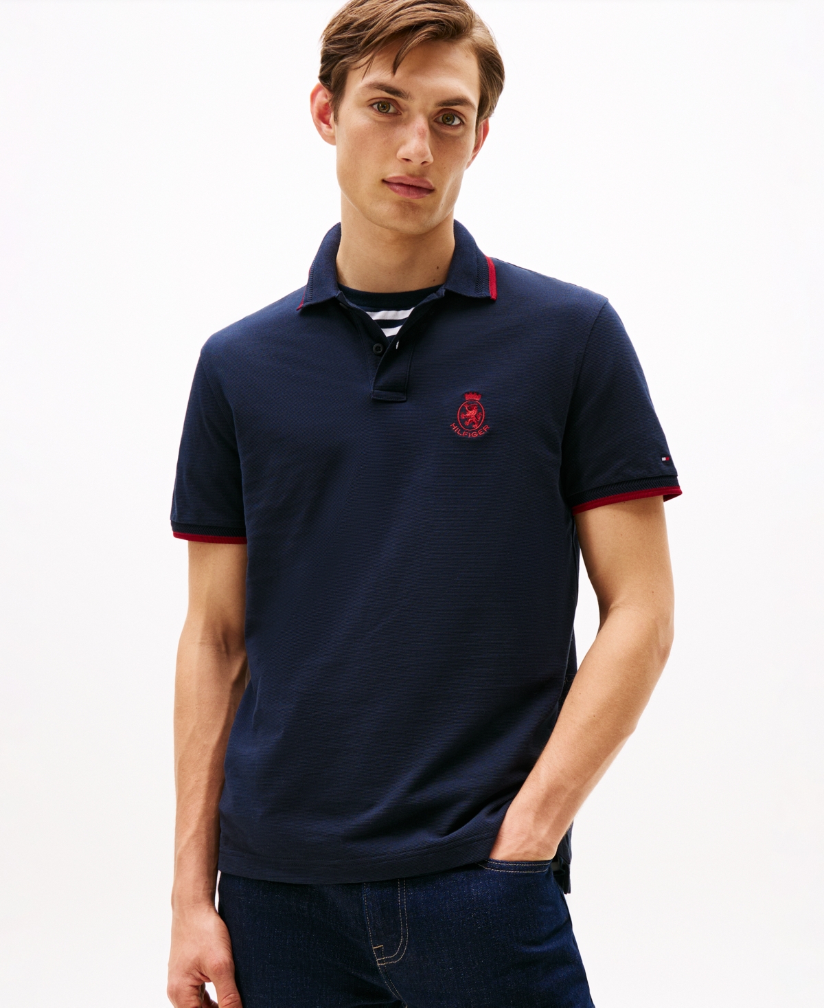 Tommy Hilfiger Men's Holiday Crest Regular Fit Polo Shirt