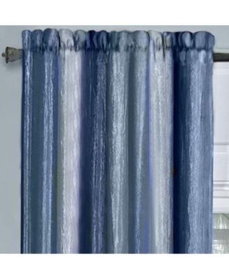 Ombre Crushed Satin Sheer Single Window Curtains & Valances - 50 in. W x 84 in. L, Sage