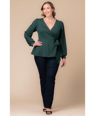 Plus Size Natasha Long Sleeve Wrap Top