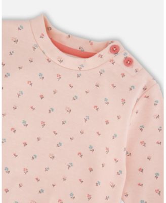 Baby Girls Cotton Pant with Top Set Pink Mini Floral