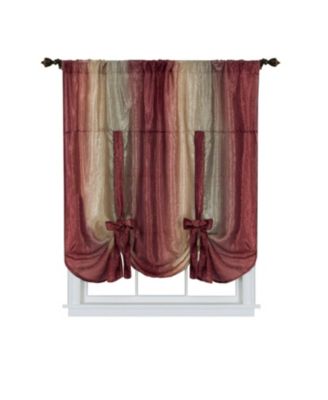Ombre Crushed Satin Sheer Single Tie Up Shade, 50" W x 63" L