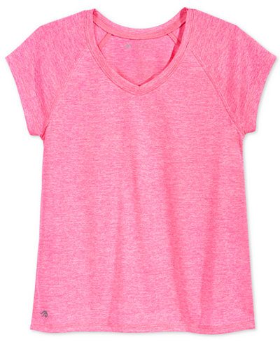 Ideology Heathered V-Neck T-Shirt, Big Girls (7-16), Only at Macy's