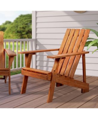 Irving Outdoor Patio Modern Acacia Wood Adirondack Chair