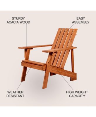 Irving Outdoor Patio Modern Acacia Wood Adirondack Chair