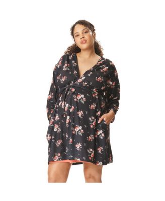 Motherhood Women's Maternity Robe and Nursing Chemise Sleep Set