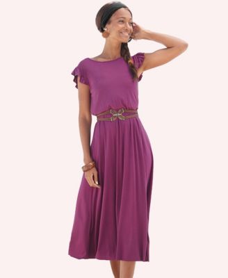 Women's A-Line Flutter Sleeve Romantic Dress