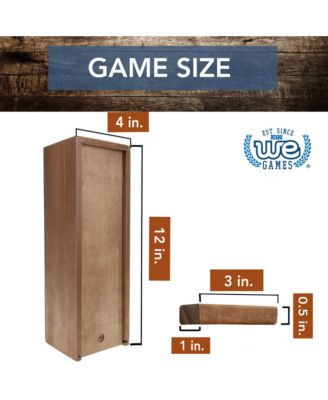 Walnut Stain Wood Blocks Tower Game with Wooden Box, 12 in.