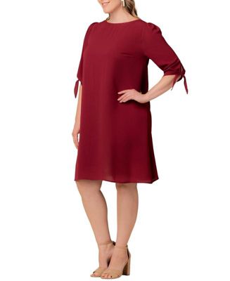 Plus Size Manhattan Shift Dress with Tie Sleeves
