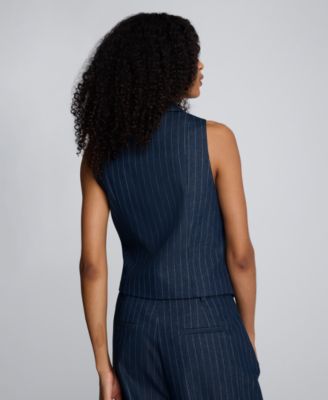 Women's Pinstripe Sleeveless Vest
