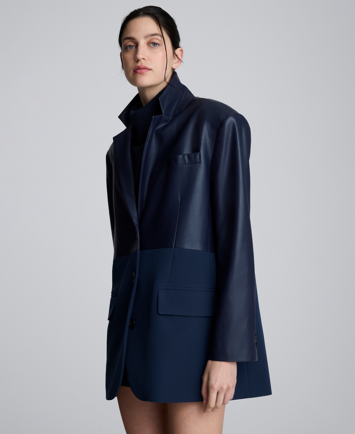 Kenneth Cole Women's Oversized Boyfriend Jacket In Blue