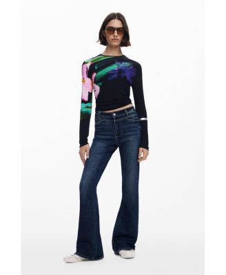 Women's Washed flared jeans