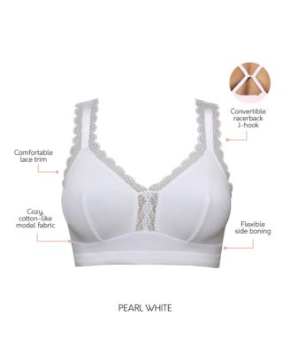 Women's Dalis Wire-Free Bralette, Pearl White, 30J