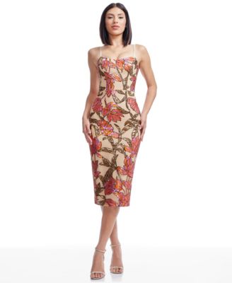 Dress the Population - Women's Blakely Sweetheart-Neck Sequin Bodycon Midi Dress
