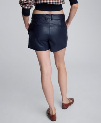 Women's Faux Leather Mid-Rise Shorts