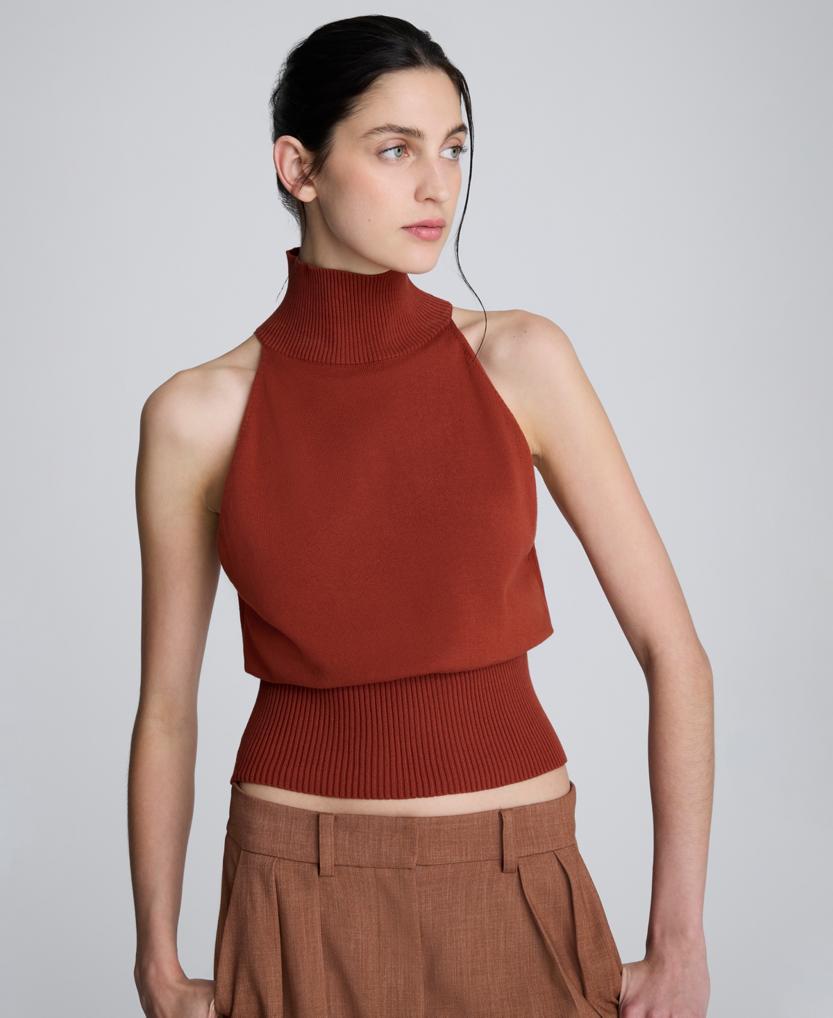 Kenneth Cole Women's Sleeveless Mock Neck Top