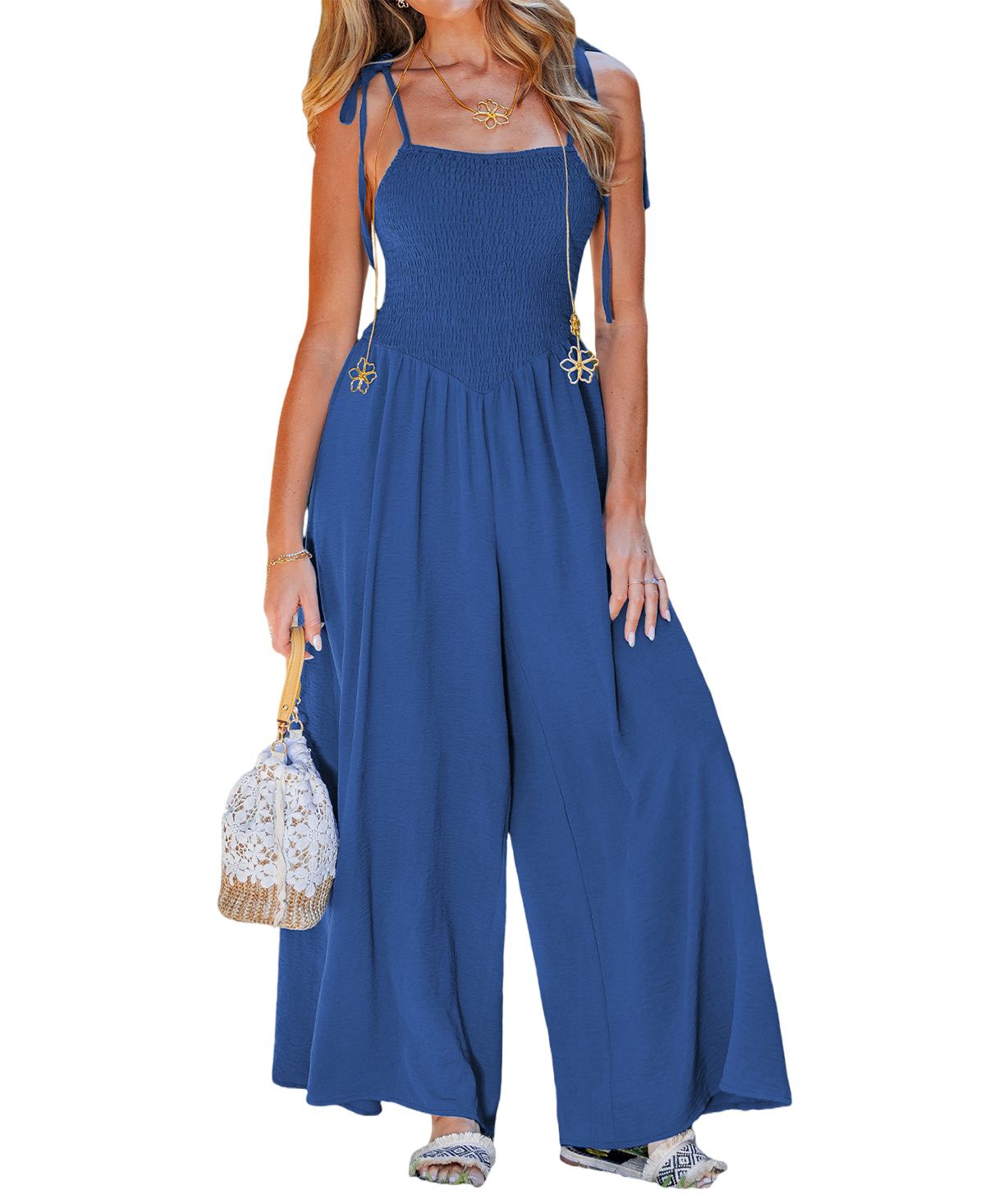 Women's Just My Style Blue Jumpsuit - Medium blue