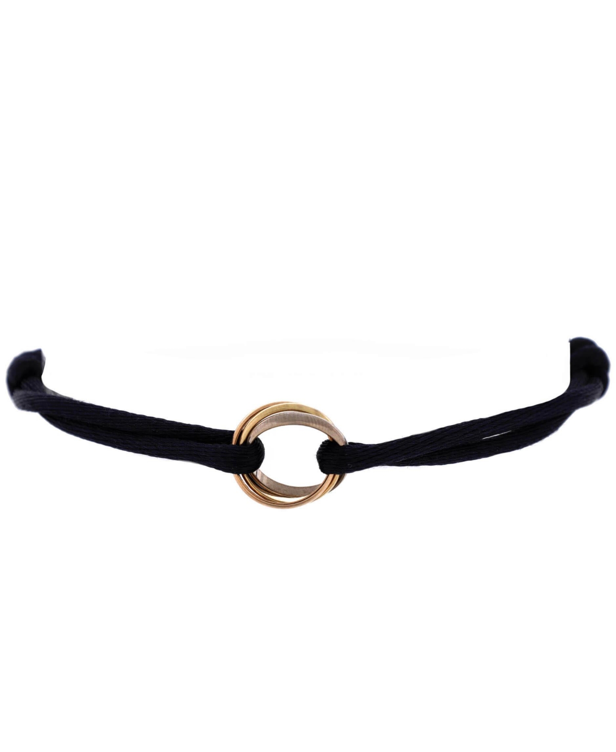 Trinity On Cord Bracelet - 18k tri colored gold
