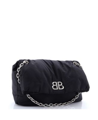 Medium Monaco Chain Flap Shoulder Bag Nylon