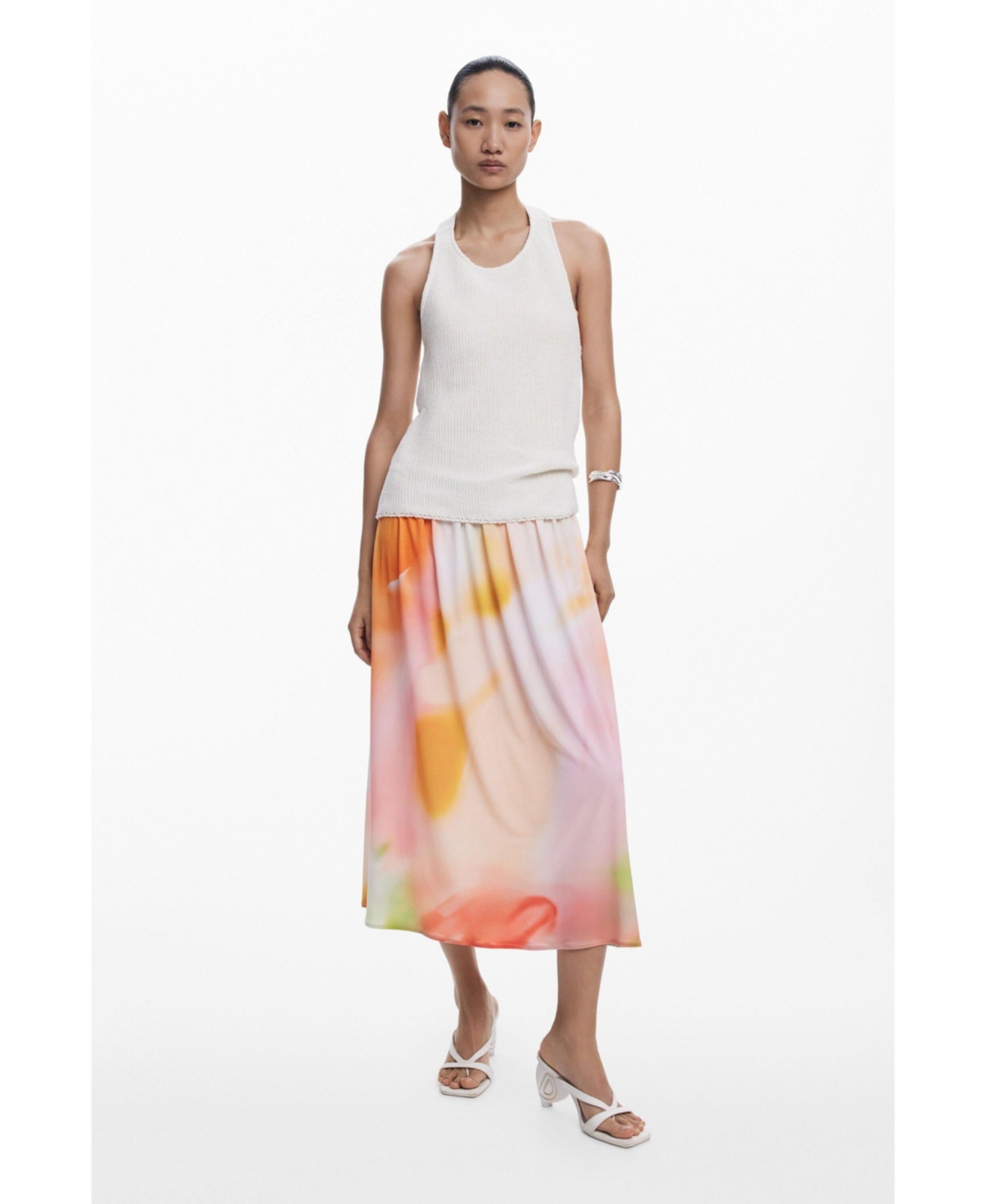 Women's 2-in-1 long gradient dress - Light beige