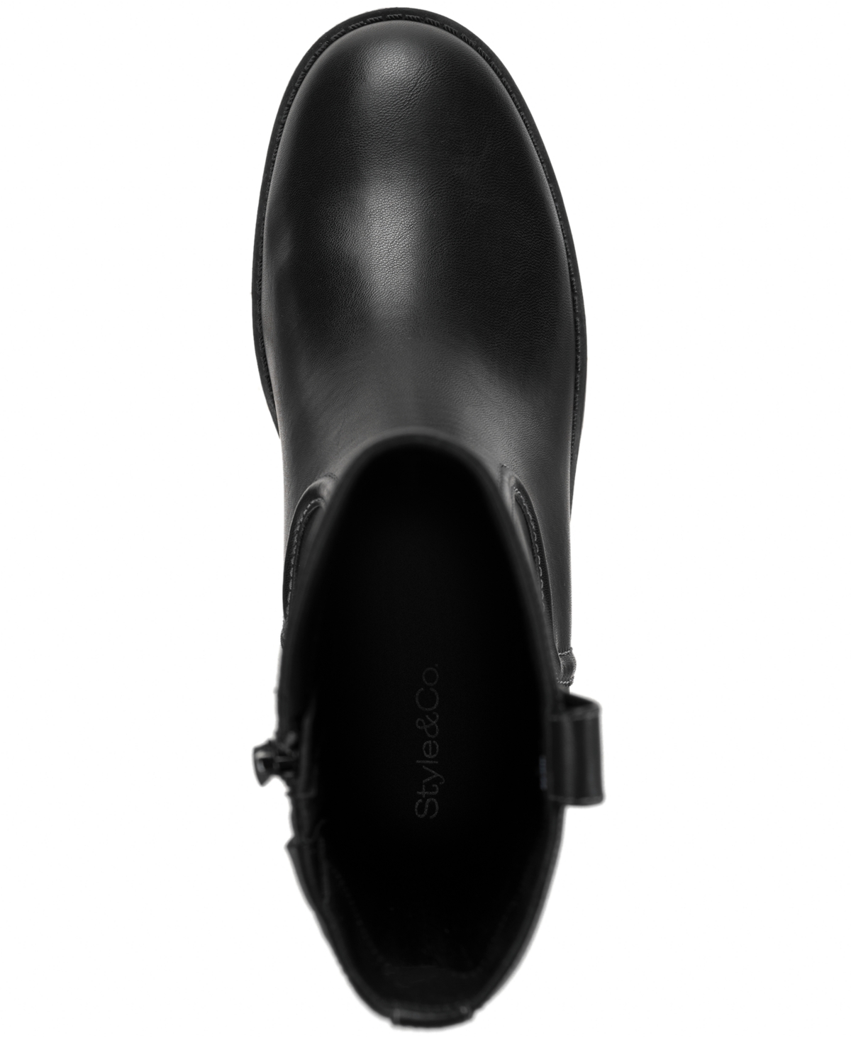 Style & Co Women's Inezz Mid Shaft Faux-leather Boots, Macy's Exclusive In Black