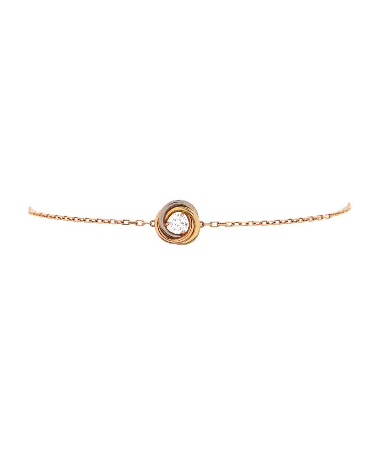 Trinity Diamond Chain Bracelet - 18k tri colored gold