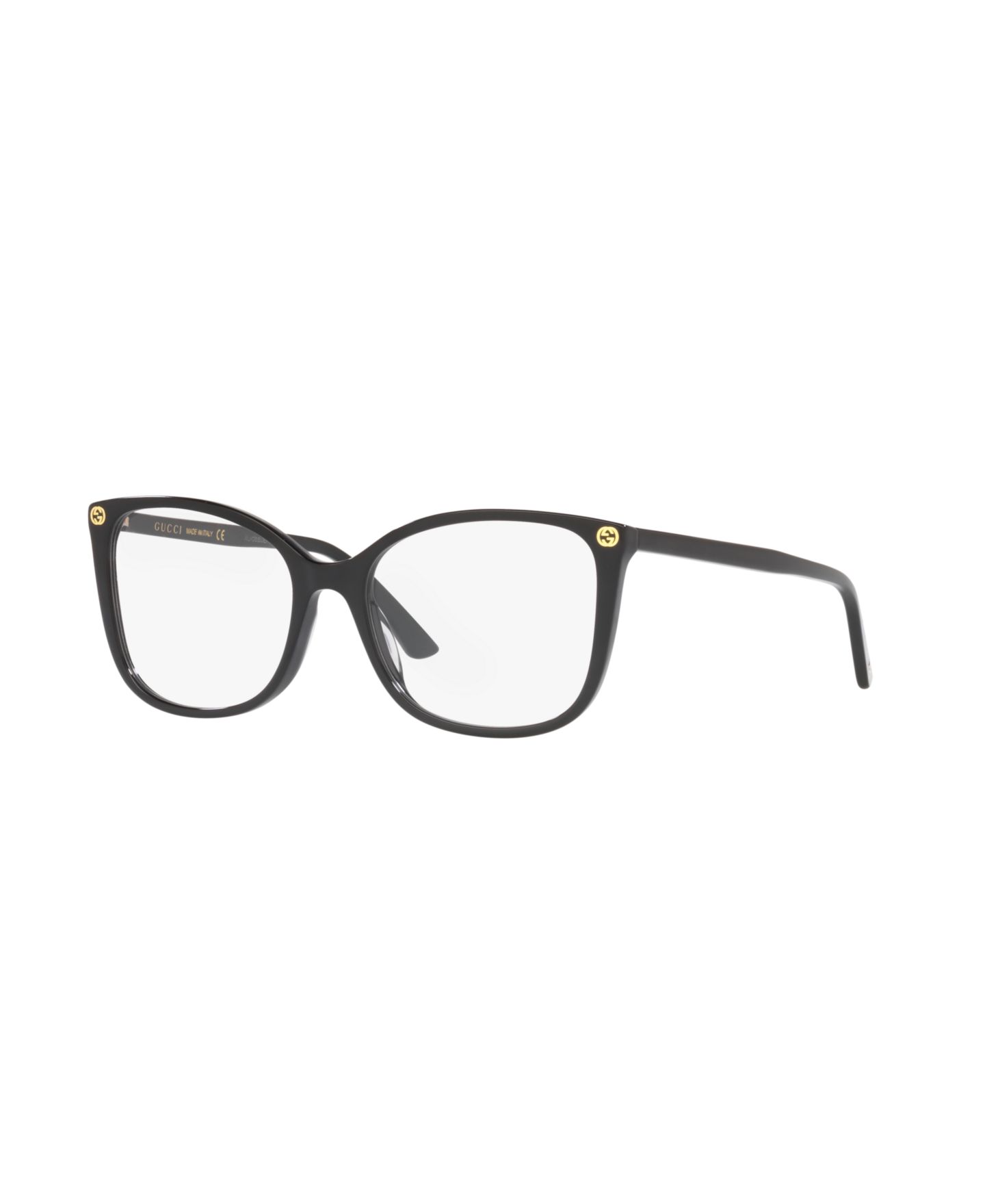 Женские очки Gucci Woman Round Plastic GG0026O Eyeglasses, цвет: Чёрный — фото 1