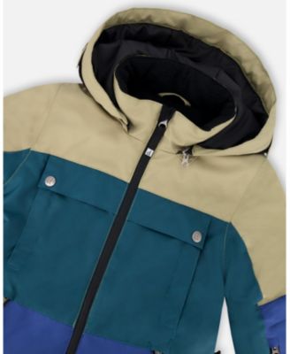 Big Boys One-Piece Teknik Snowsuit Colorblocked Navy Blue - Toddler|Child