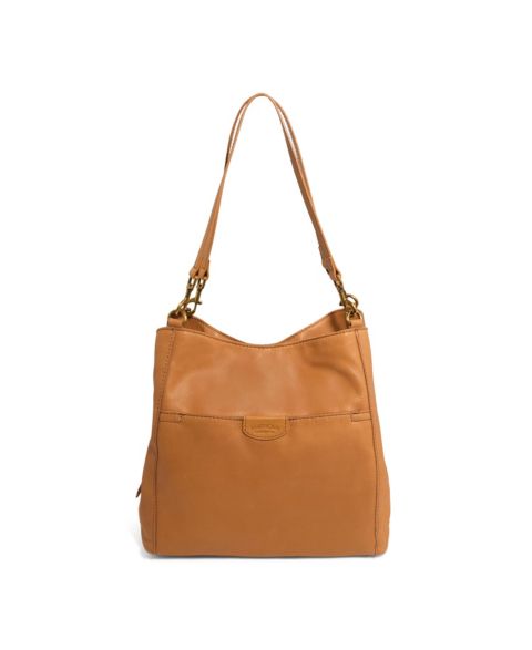 Женская сумка American Leather Co. Austin Triple Entry Bucket, цвет: Латте замшевый