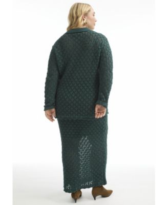 Women's June + Vie Crochet Button Down Shirt