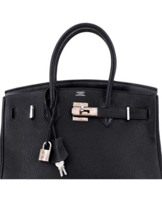 Pre-Owned Hermes Birkin 30 Handbag Blue Togo with Palladium Hardware