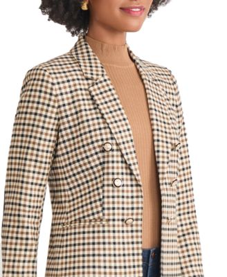 Women's Faux Double Breasted Elbow Patch Jacket