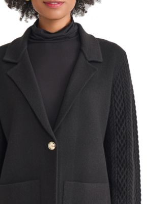 Petite Long Sleeve Knit Blazer Jacket