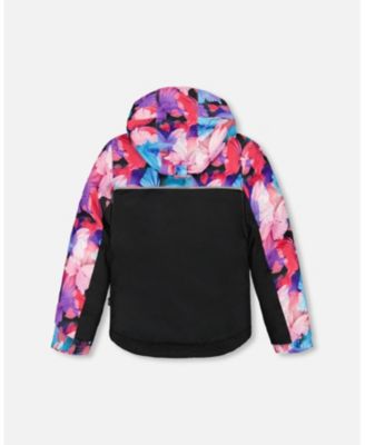 Girl Two-Piece Play Snowsuit Black Butterfly Print - Toddler|Child