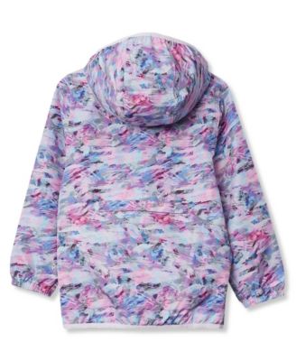 Girls Waterproof Hooded Packable Rain Jacket