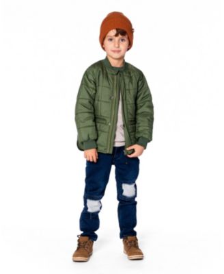 Toddler Boys Quilted Mid-Season Jacket Khaki - Toddler|Child