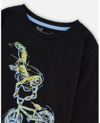 Boy Long Sleeve Cotton Jersey Tee Shirt Black - Toddler|Child