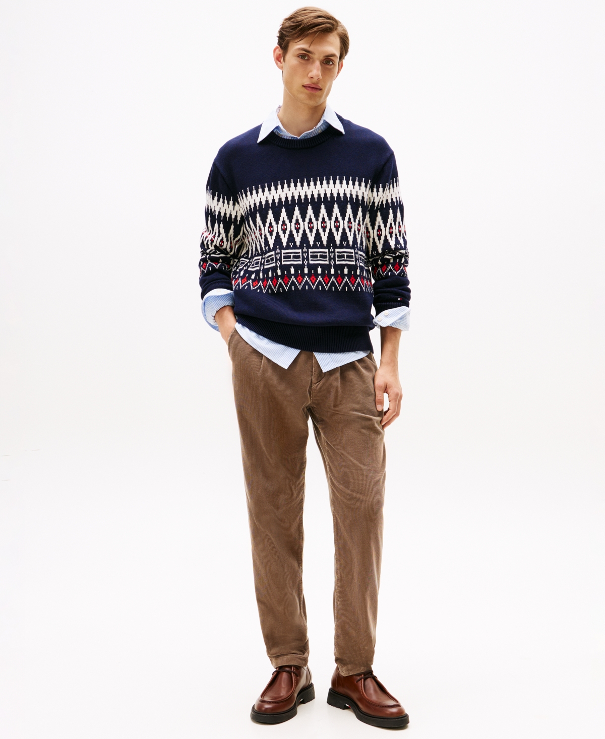 Tommy Hilfiger Fairisle Wool Sweater In Blue