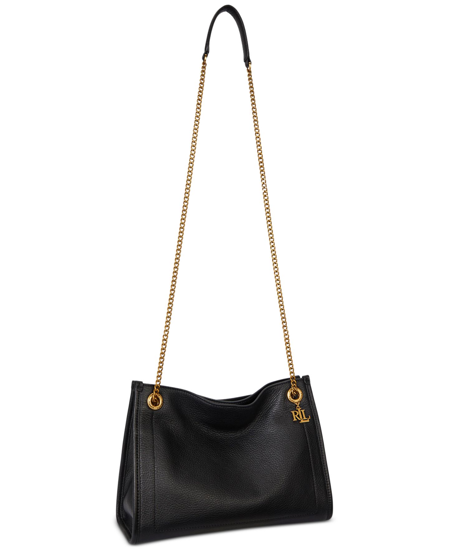 Женская сумка Lauren Ralph Lauren Bradley Small Pebbled Leather, цвет: Чёрный — фото 5