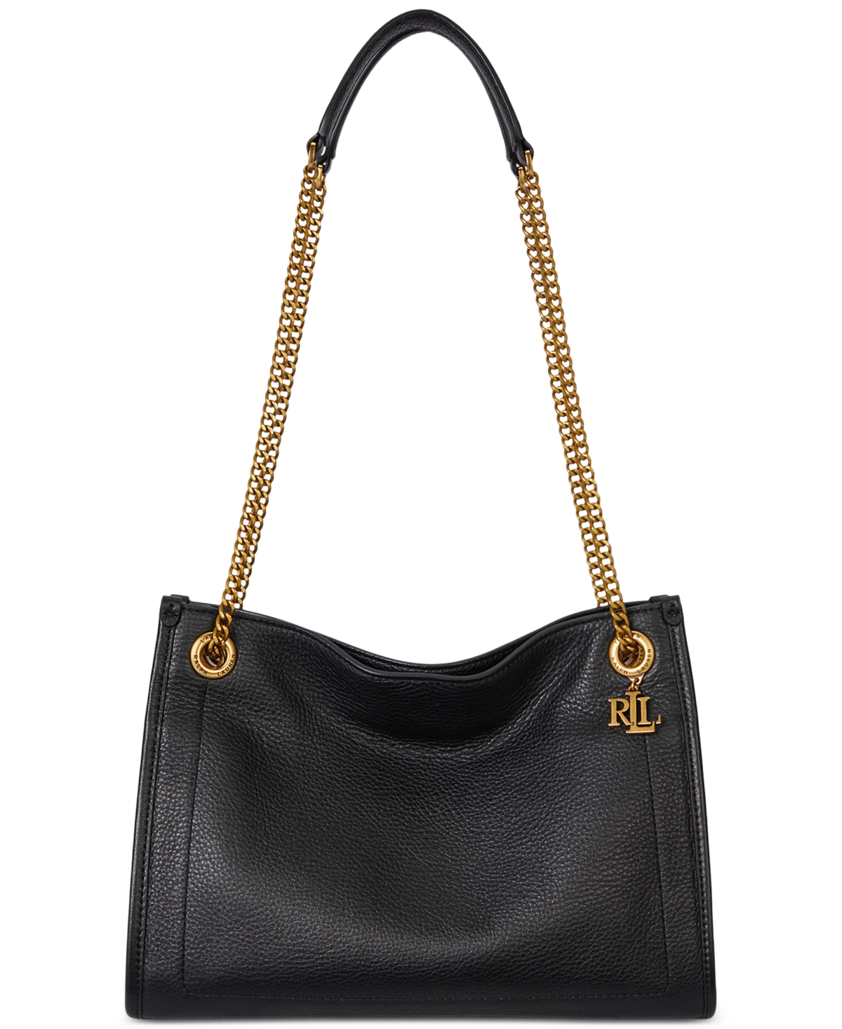 Lauren Ralph Lauren Bradley Small Pebbled Leather Tote Bag