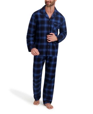 Men's Flannel Button Down Pajama Sleep Set