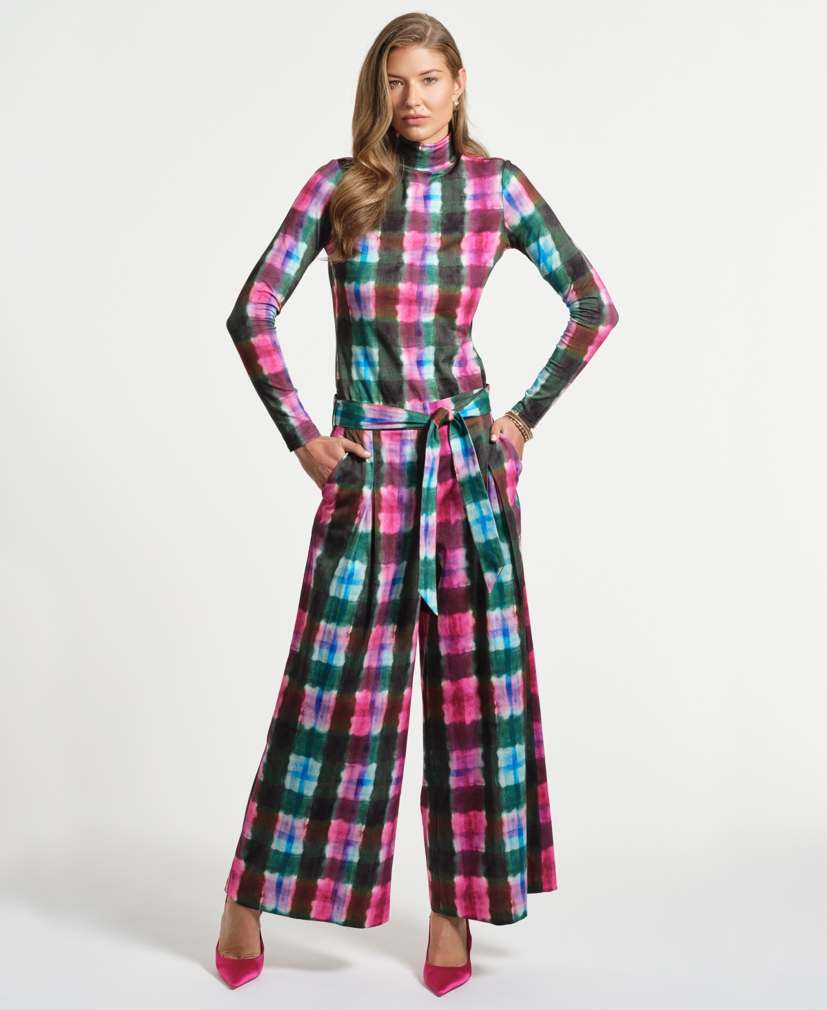 Isaac Mizrahi Women's Long Sleeve Layering Turtle Neck Top In Multi
