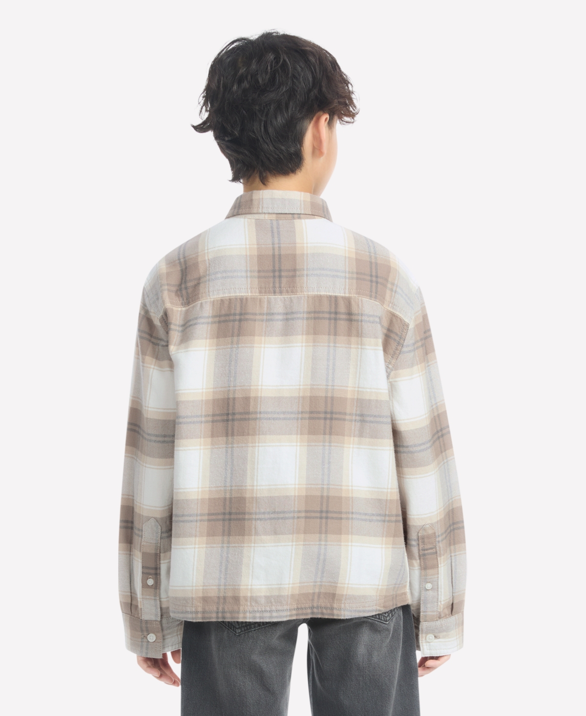 Abercrombie Boys Traditional Flannel Shirt In Gray